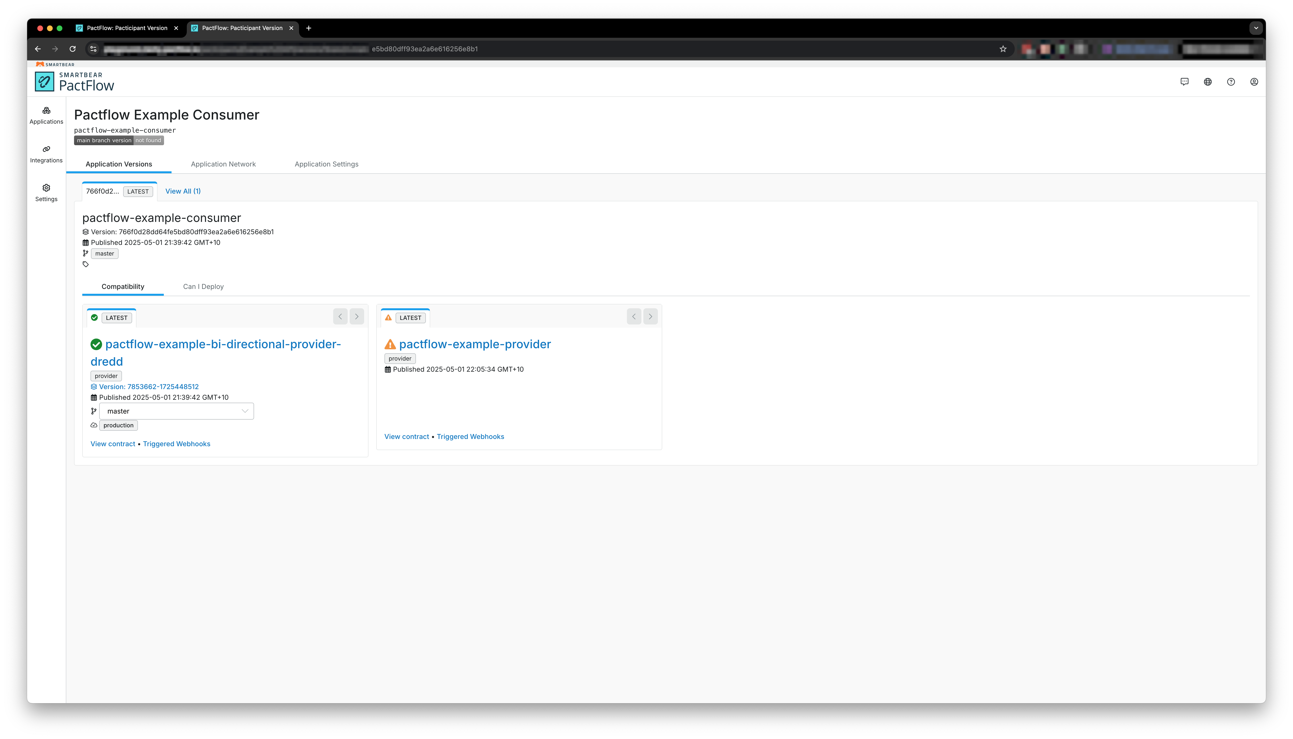 Application – Version Page