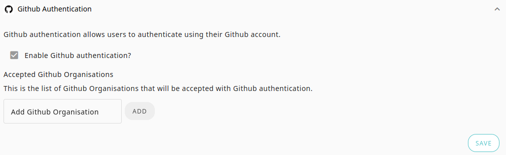 GitHub Authentication Settings