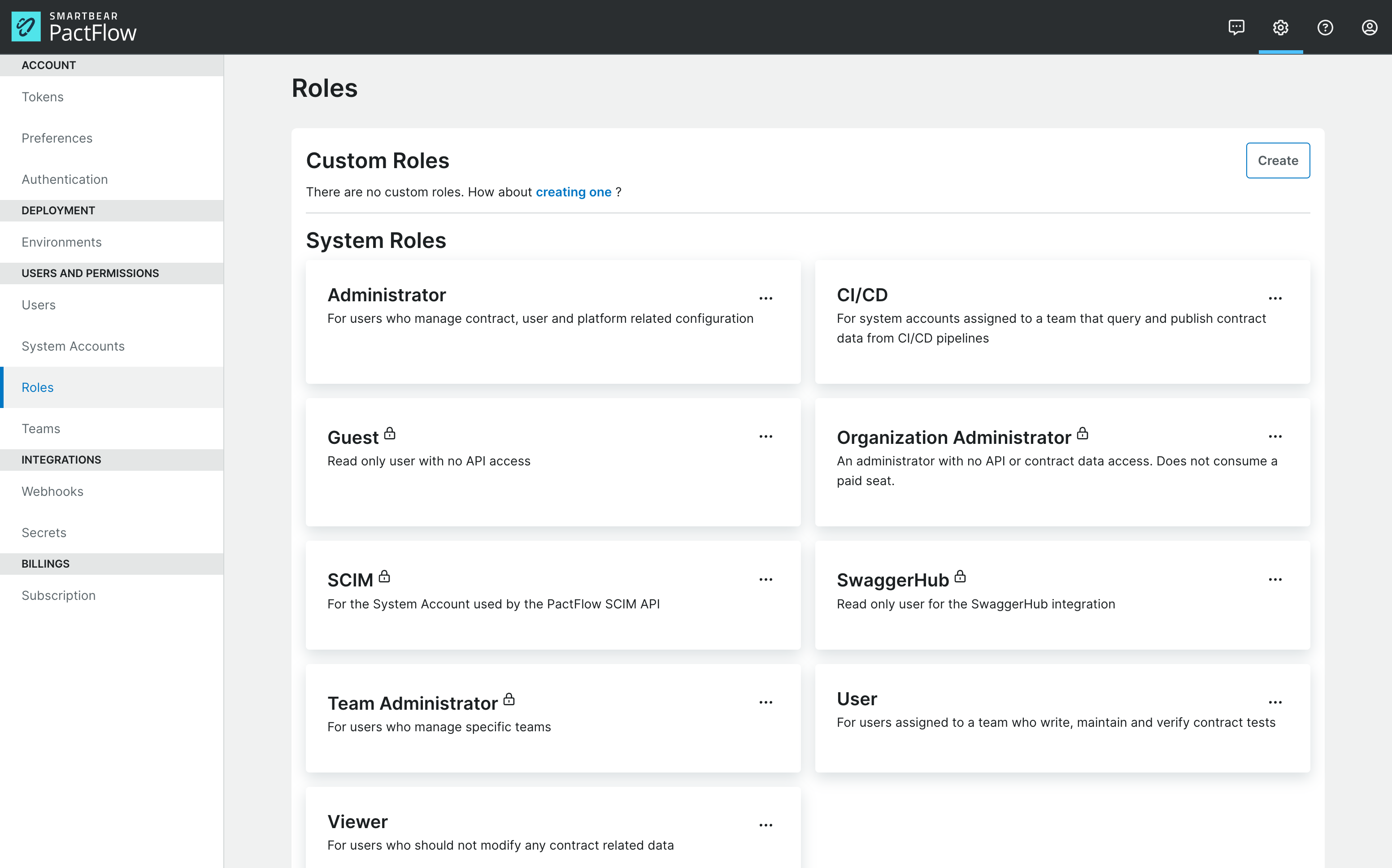 Roles Screen